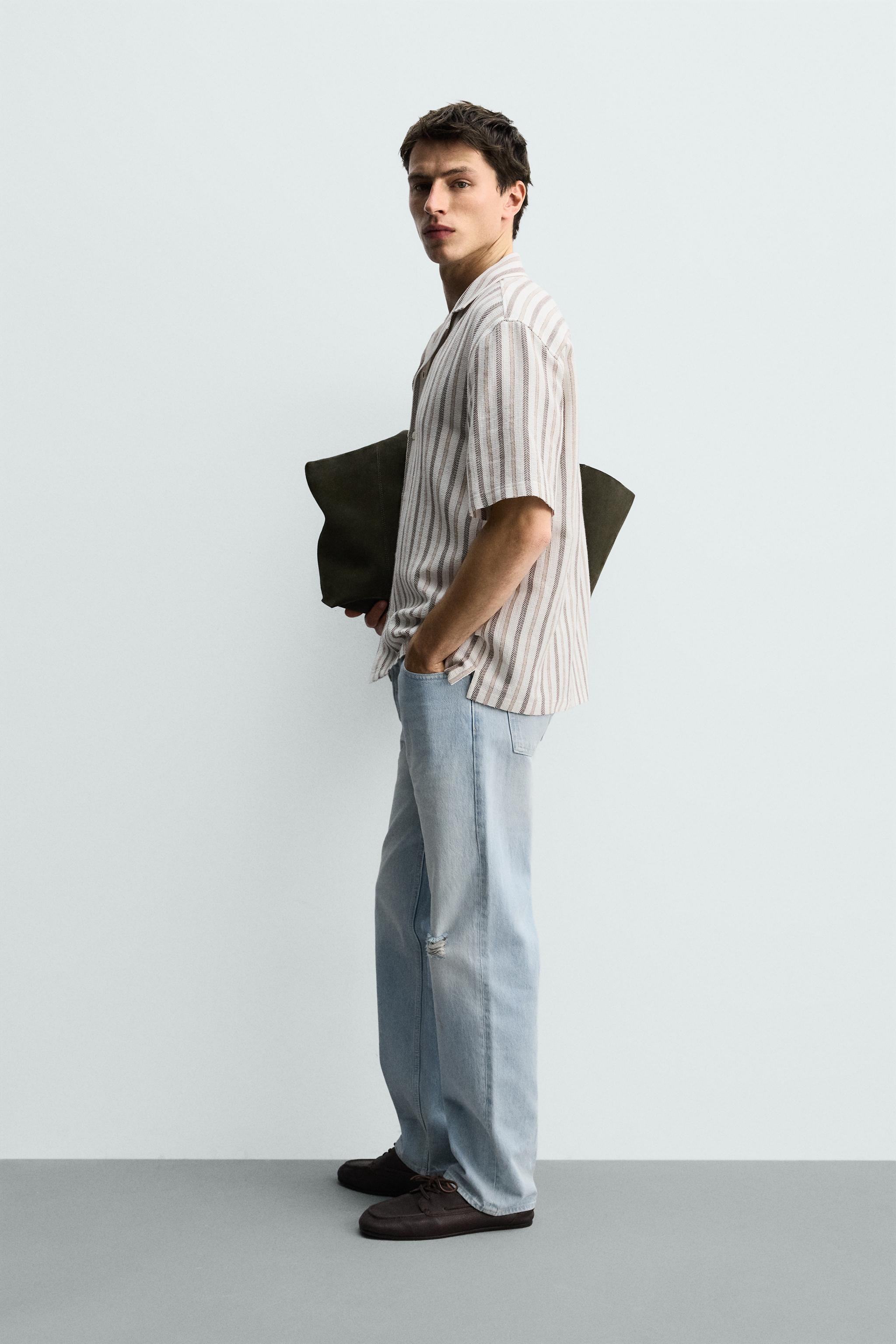 REGULAR FIT STRIPED JACQUARD SHIRT