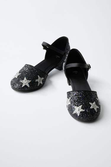 STAR HEEL SHOES WITH GLITTER - Black by Zara - Image 2