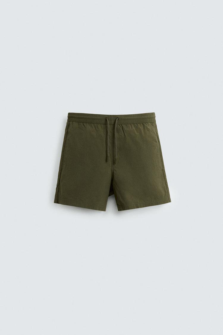 ZARA BASIC MID-LENGTH SWIMMING TRUNKS