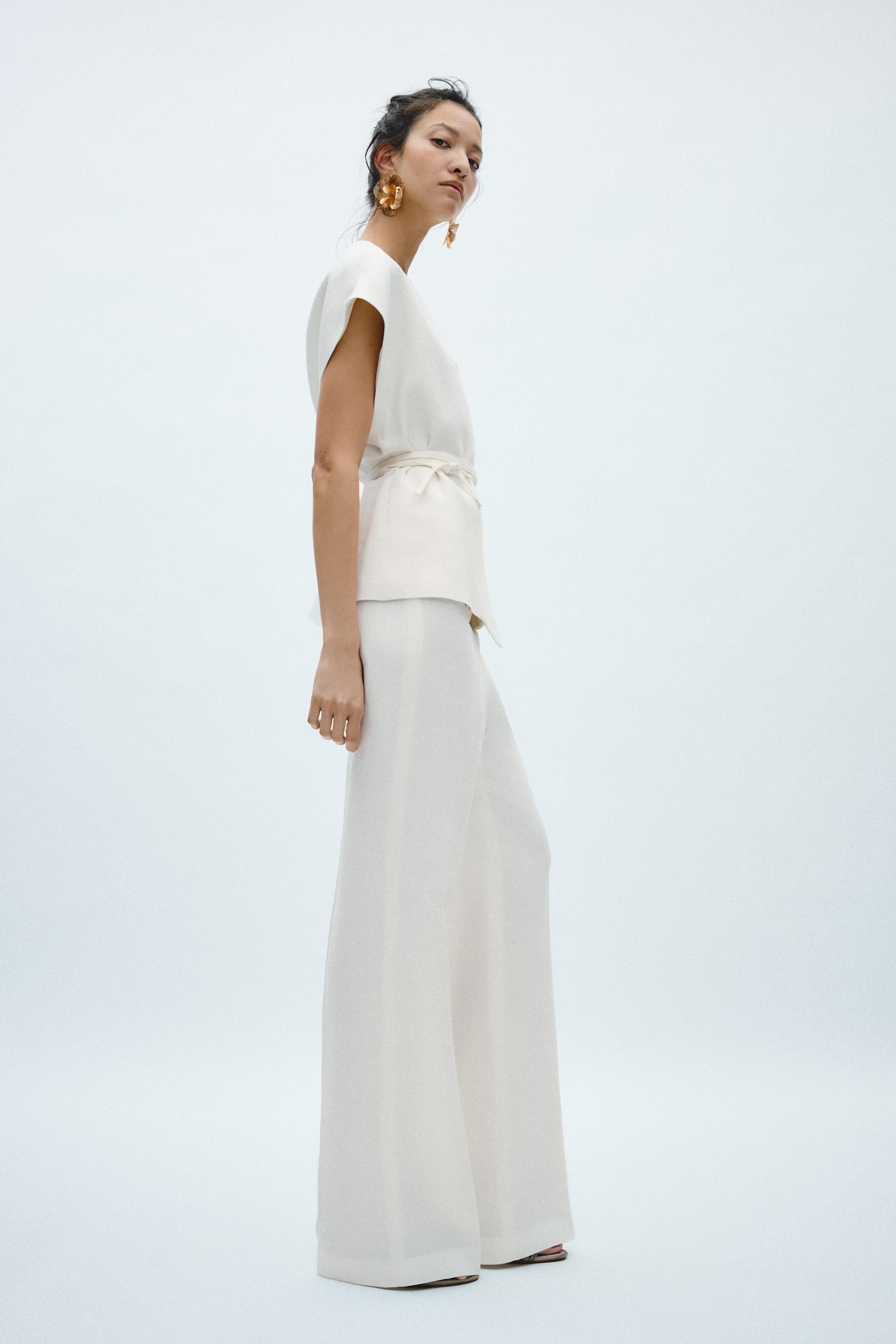 ZW COLLECTION LINEN WAISTCOAT - Ecru | ZARA Saudi Arabia