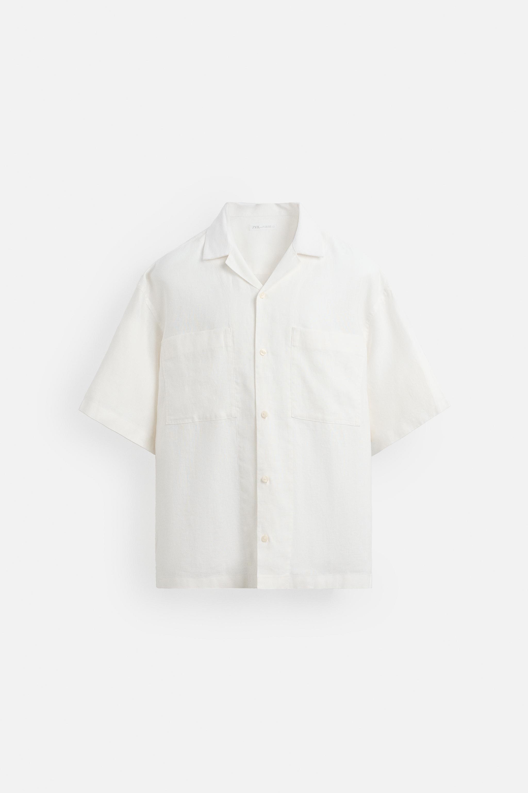リネン100% シャツ - ホワイト | ZARA Japan / 日本