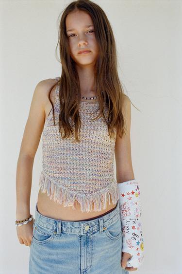 TOP PUNTO FLECOS - Multicolor de Zara