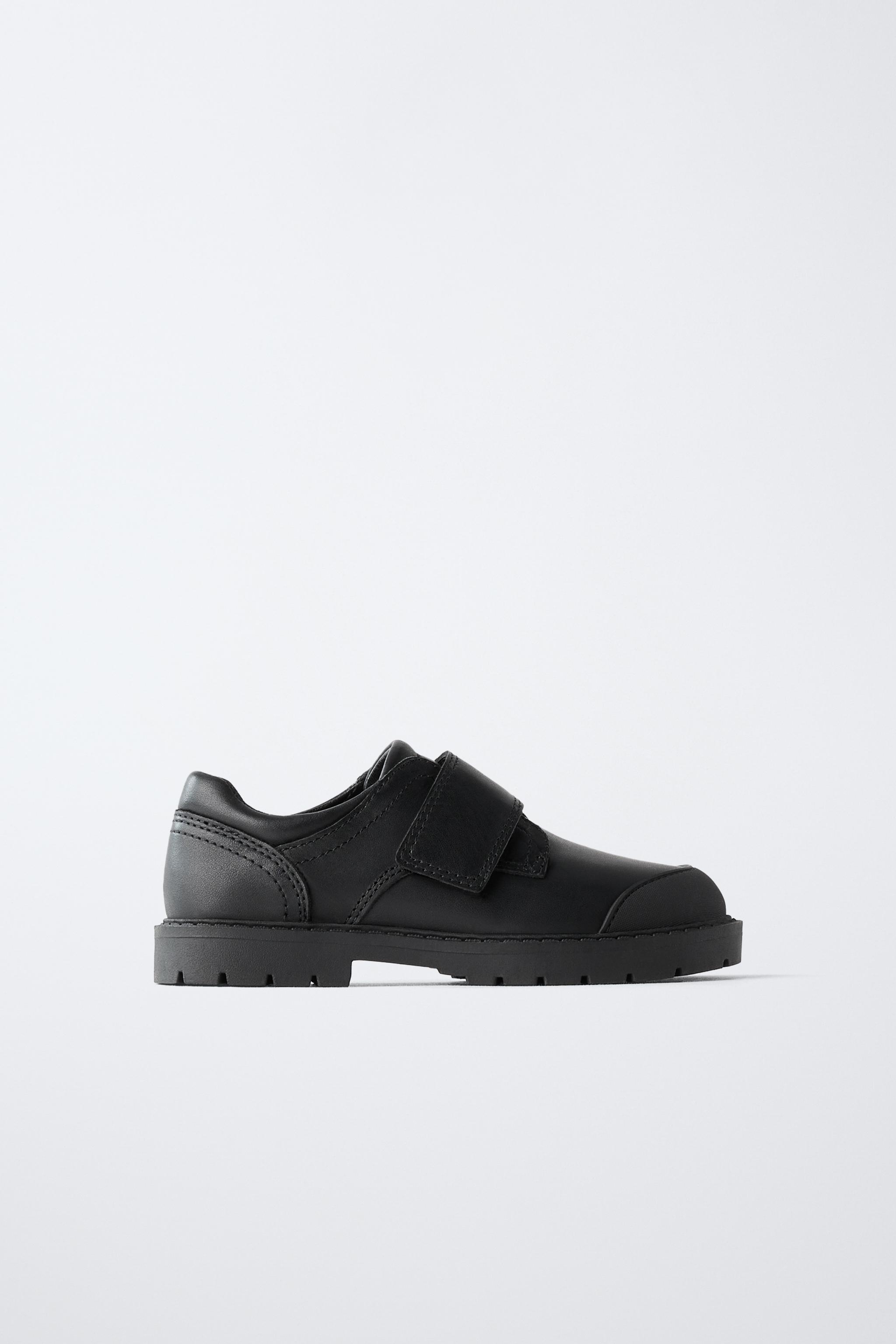 LEATHER SCHOOL SHOES — Black