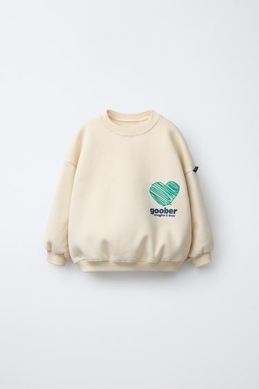 SWEAT IMPRIMÉ CŒUR GOOBER ® - Écru de Zara - Image 0