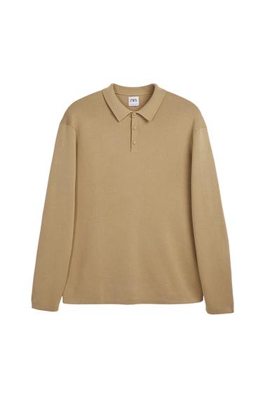 LONG SLEEVE KNIT POLO SHIRT