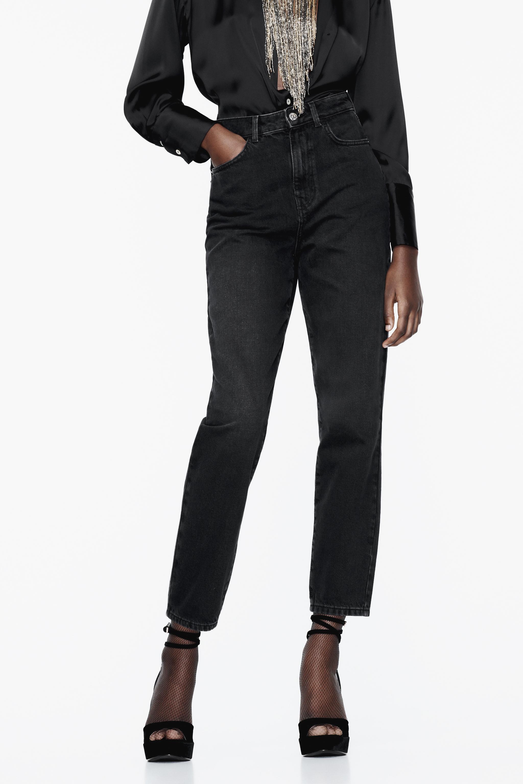 Z1975 MOM FIT JEANS WITH A HIGH WAIST - Black