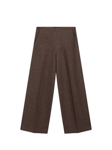 Zara Flowing linen suit trousers - Brown