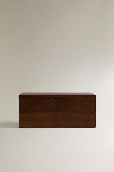 RECTANGULAR WOODEN JEWELLERY BOX - Brown by Zara - Image 0