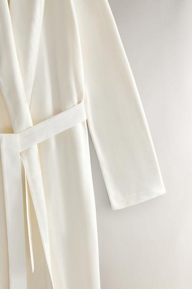 ROBE DE CHAMBRE LONGUE POLAIRE - Blanc cassé de Zara - Image 2