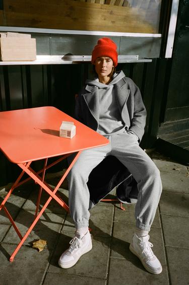 SUDADERA CAPUCHA FELPA SOFT - Gris vigoré de Zara