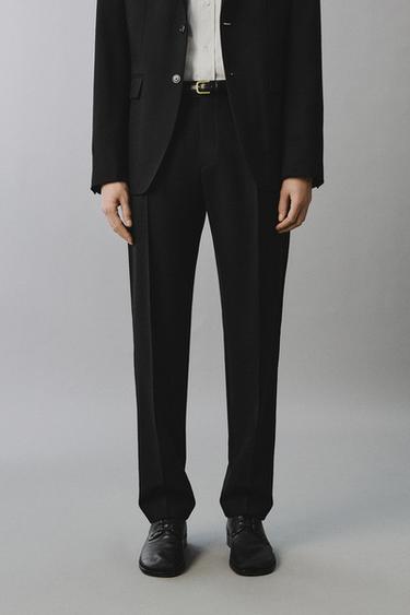 100% WOOL SUIT TROUSERS - Black by Zara