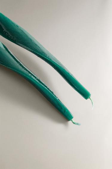PACK OF SPIRAL CHRISTMAS CANDLES (PACK OF 2) - Green by Zara - Image 2