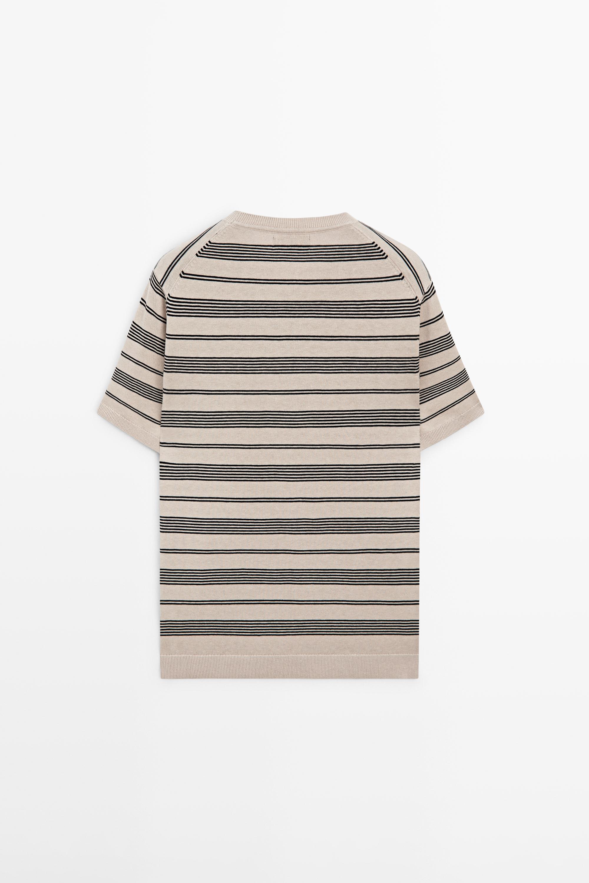 Pull maille rayé manches courtes