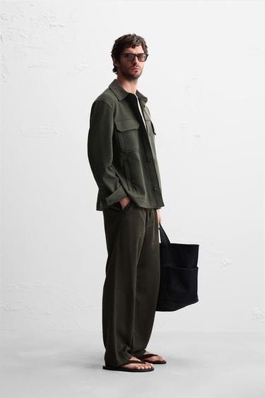 SURCHEMISE STRUCTURÉE CONFORT - Vert foncé de Zara - Image 3