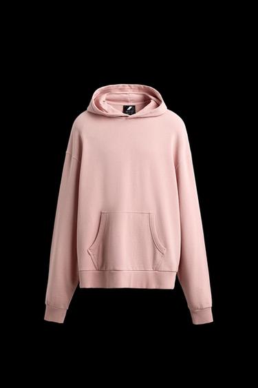 Zara EMBROIDERED HOODIE SWEATSHIRT - Pink