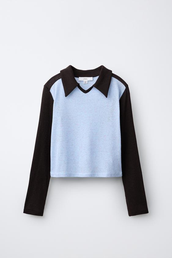 RAGLAN SLEEVE POLO SHIRT - Brown by Zara - Image 0