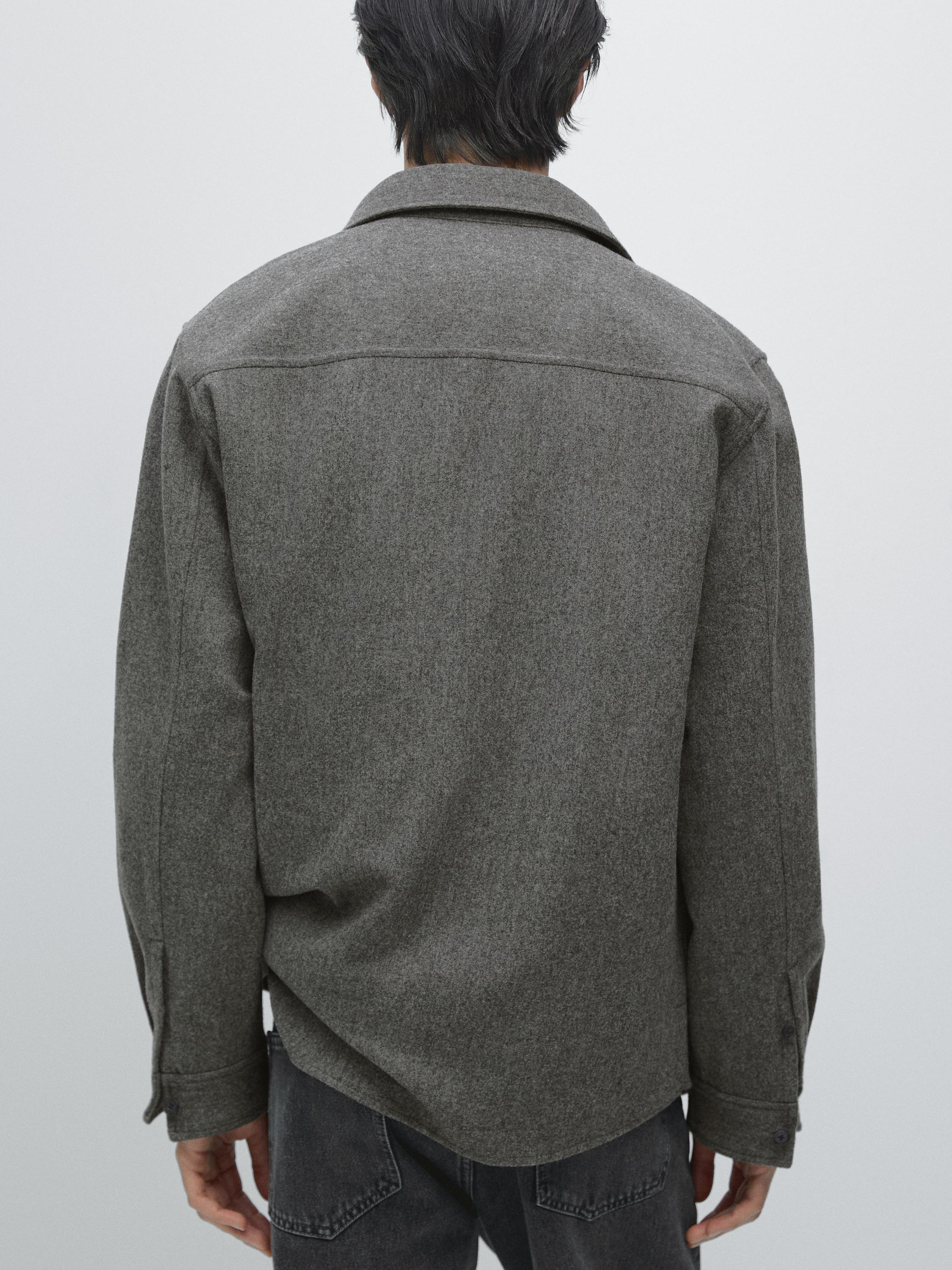 Wool blend overshirt with pockets