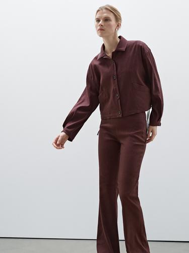 Zara Flowing linen blend flared trousers - various