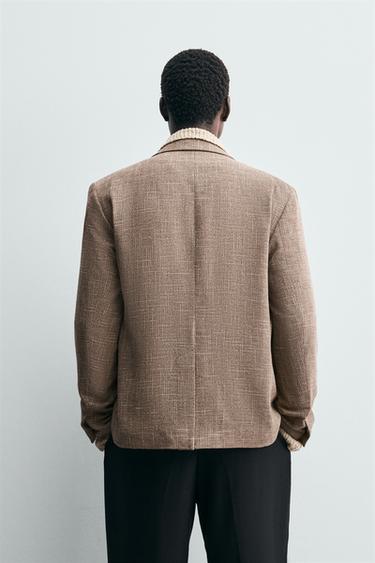 TEXTURED DOUBLE-BREASTED BLAZER - Mid-camel de Zara - Image 2