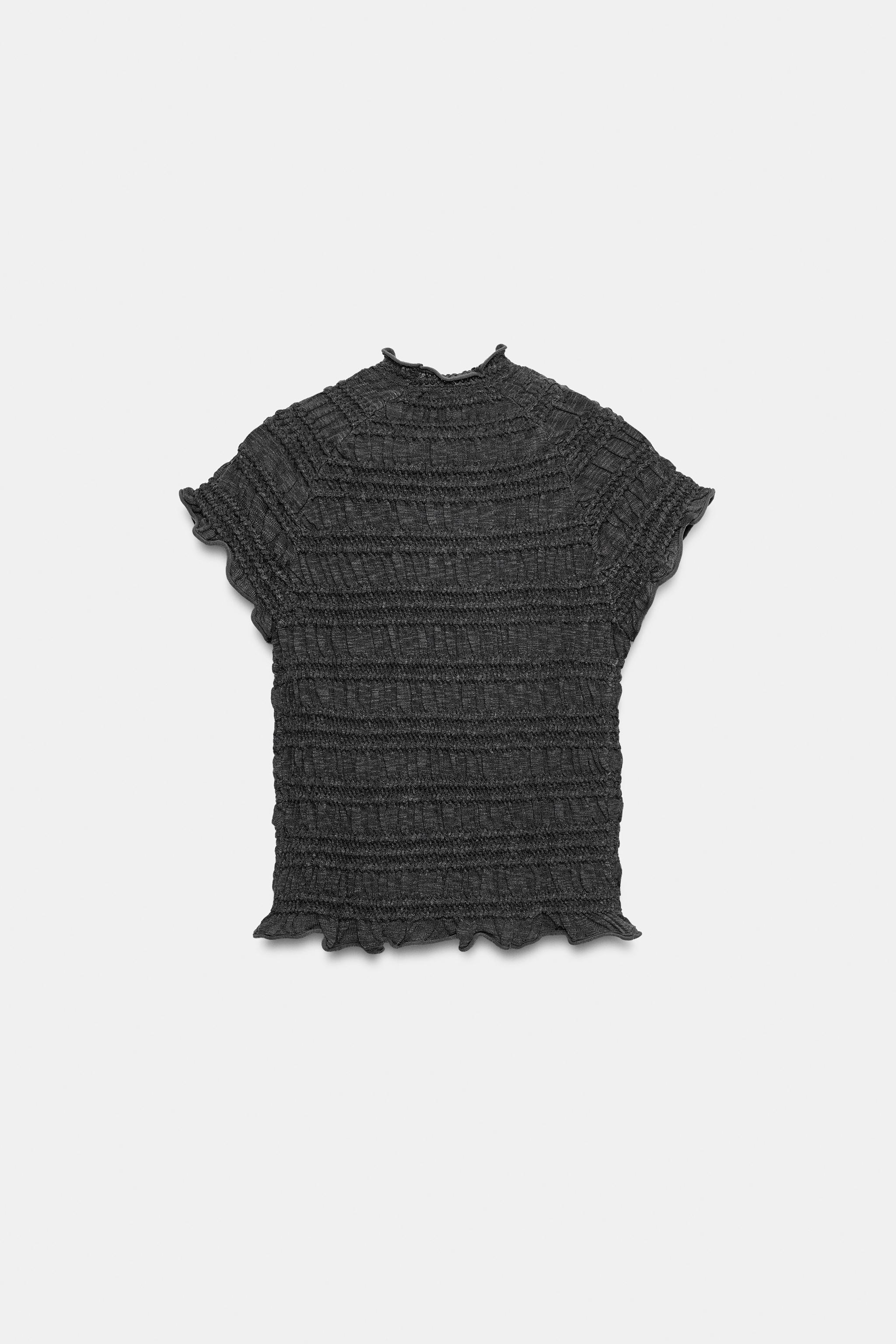 Zara HONEYCOMB KNIT TOP — фото 2