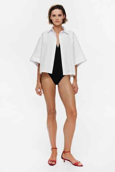 CHEMISE EN POPELINE ZW COLLECTION - Blanc de Zara