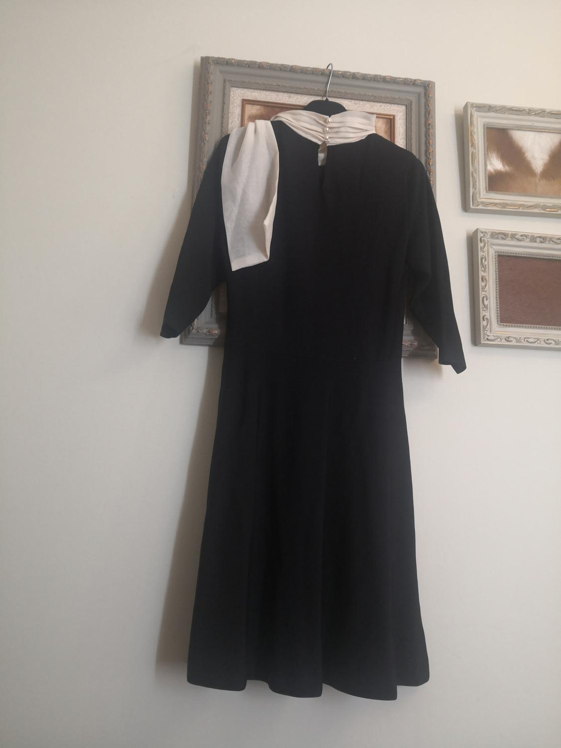 MIXED FABRIC DRESS WITH BOW - Image 2