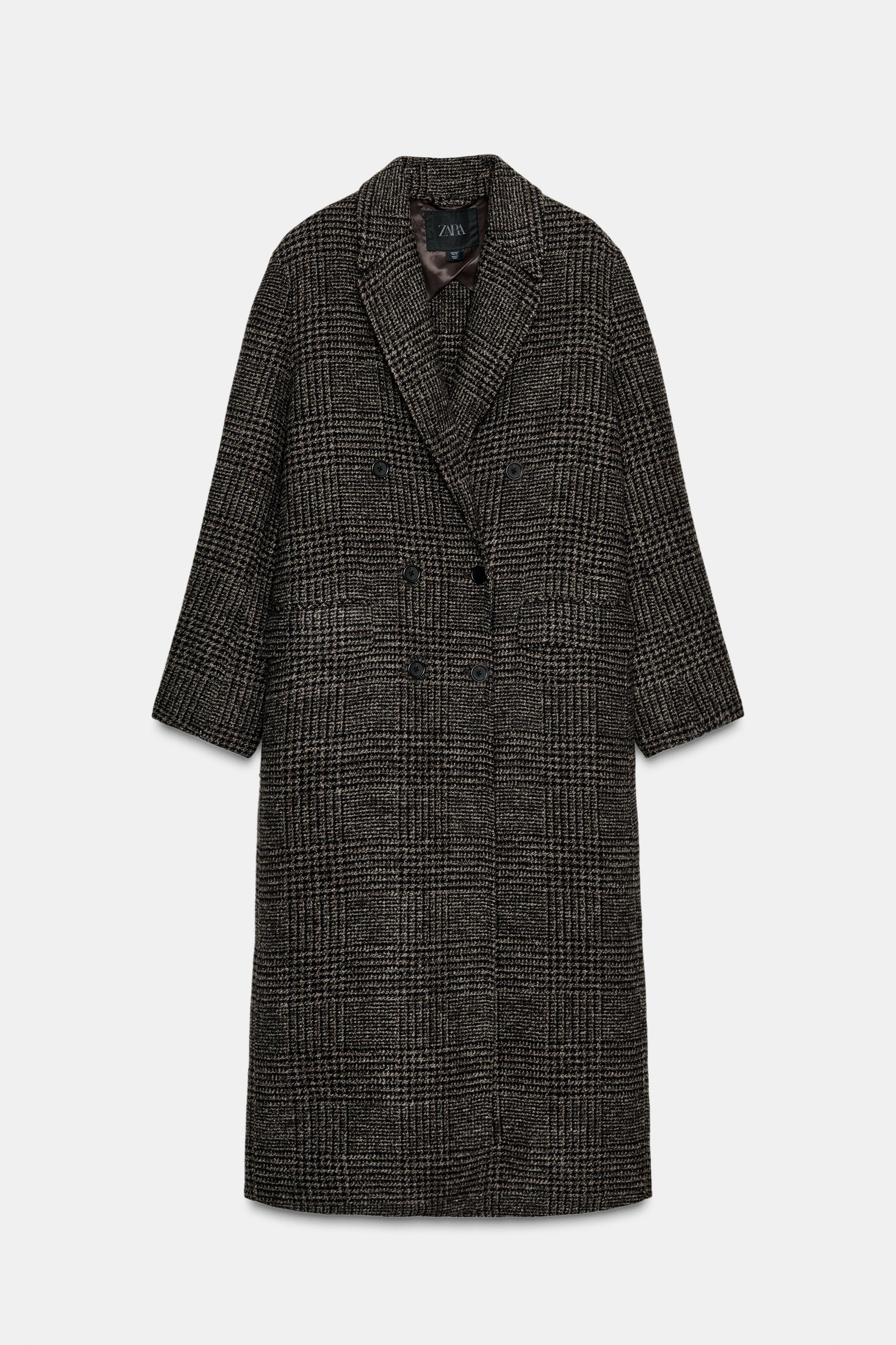 ZW COLLECTION PLAID COAT - Dark brown | ZARA United States