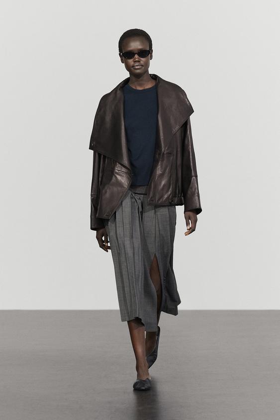 Jupe midi plissée en laine - 205 de Zara - Image 0