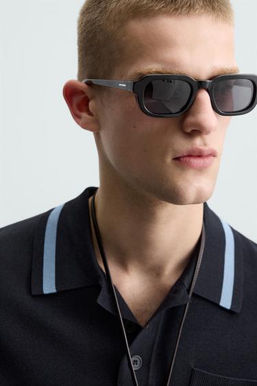 POLO DE TRICÔ COM BOLSO - Azul-marinho-escuro da Zara