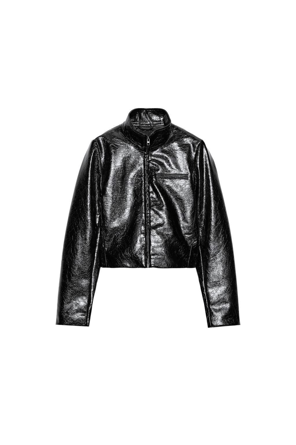 FAUX LEATHER CROPPED JACKET - image 3