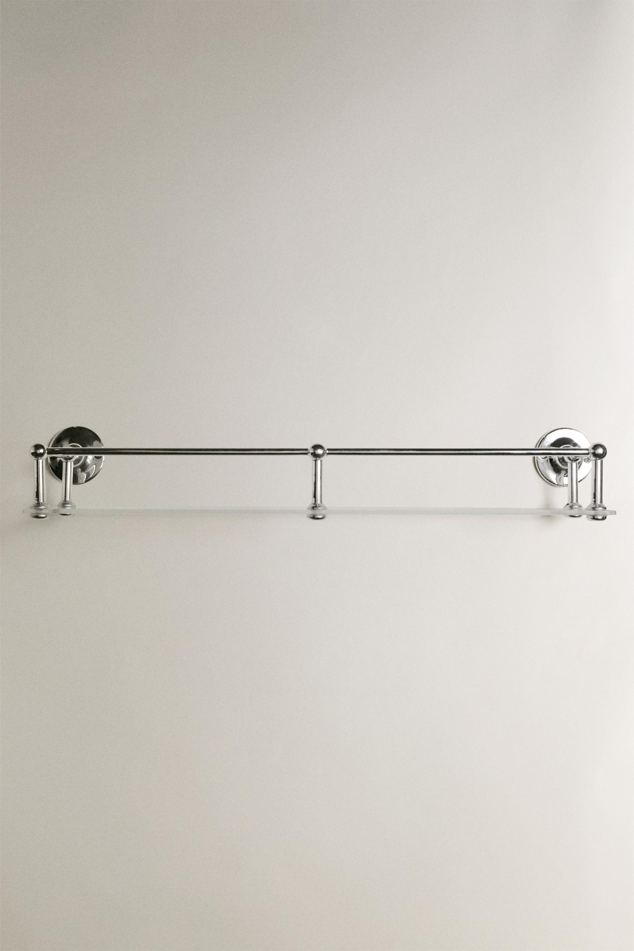 METAL AND GLASS BATHROOM SHELF