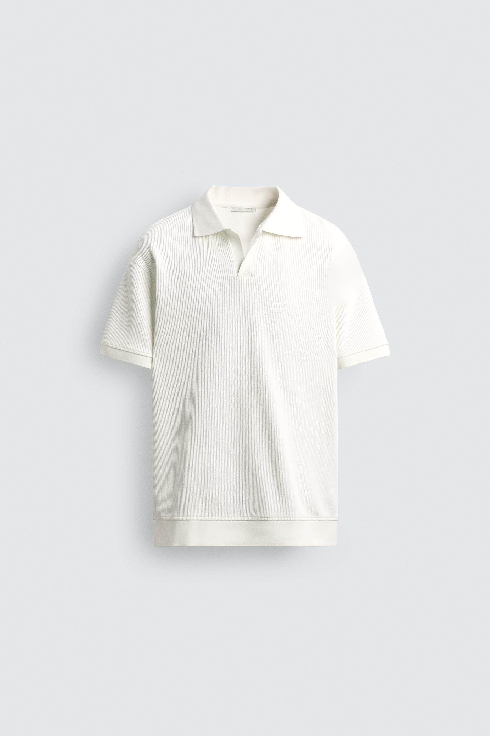 DİKEY DOKULU POLO T-SHIRT - Белый - Kirli-beyaz - фото 6