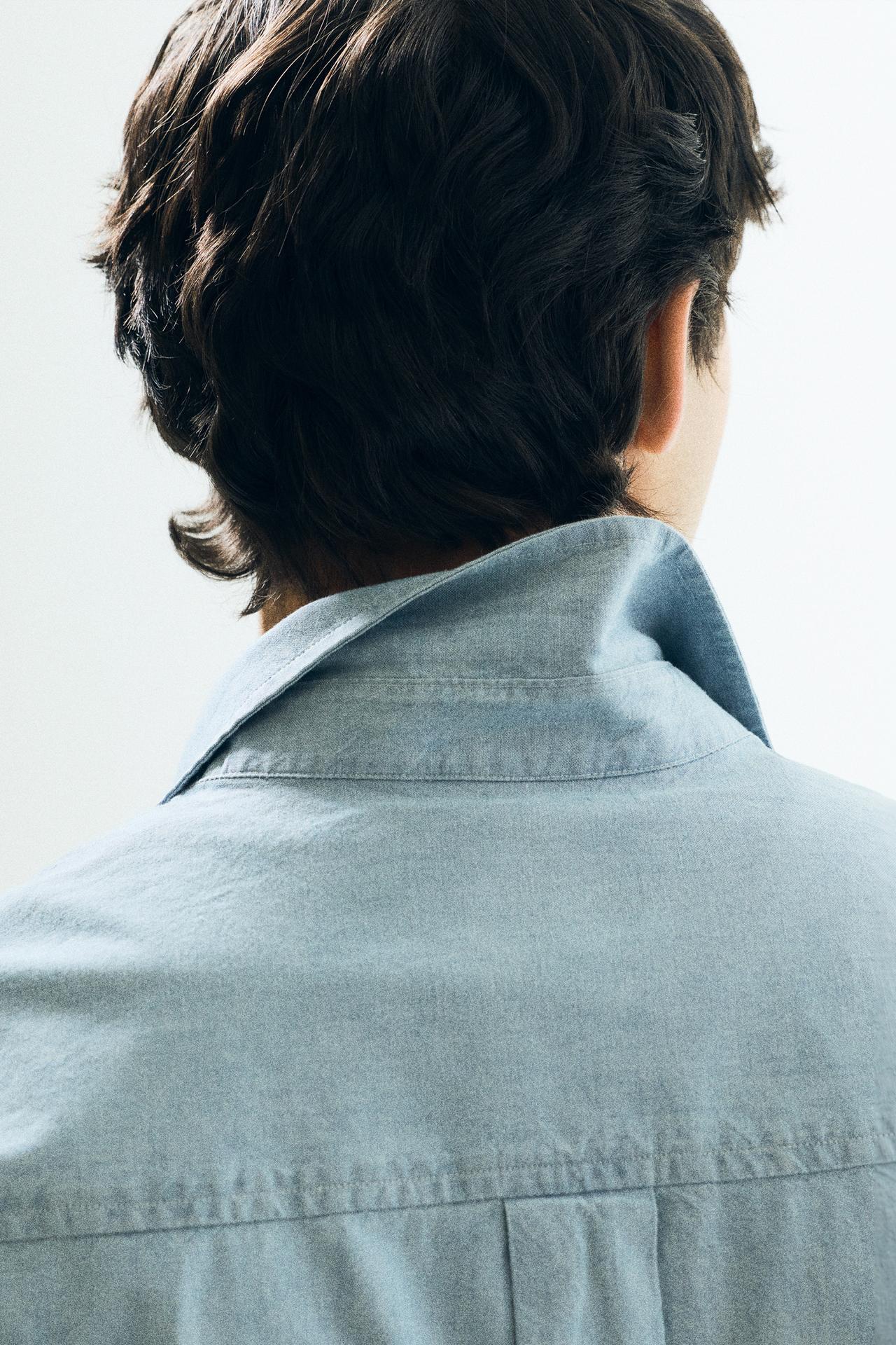 ZARA CHAMBRAY DENIM SHIRT AARON LEVINE X ZARA