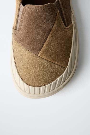 LEATHER PLIMSOLLS - Brown by Zara - Image 5