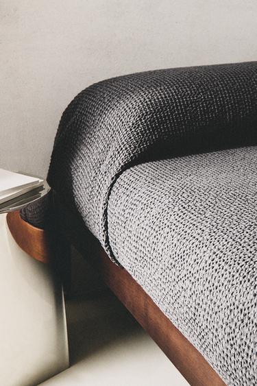 COLCHA ALGODÓN MINI TEJIDO TIPO GOFRE - Gris oscuro de Zara