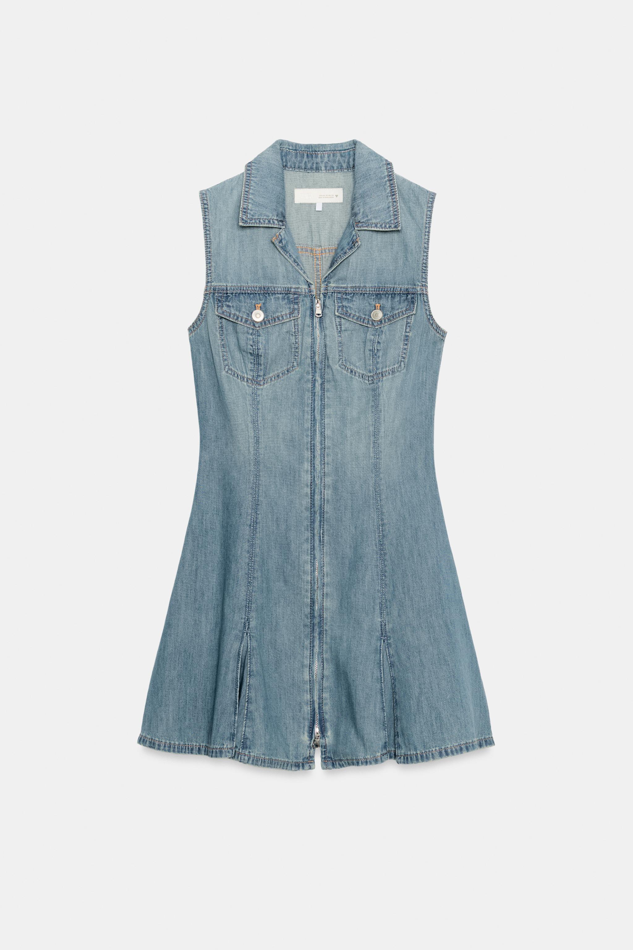 MINI-ROBE EN JEAN TRF À POCHES