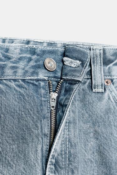 JEAN TRF COURT COUTURES DÉCALÉES TAILLE BASSE - Bleu de Zara - Image 8