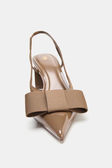 BOW SLINGBACK HEELS - Brown by Zara - Image 5