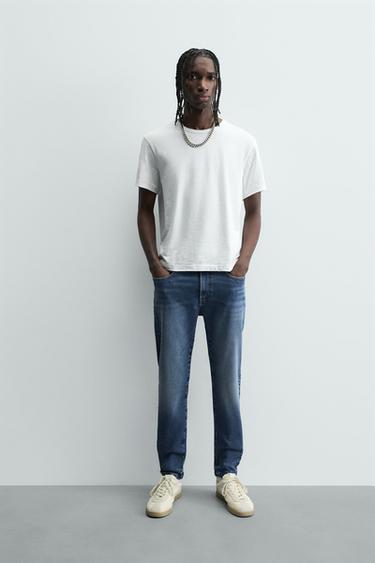 SKINNY CROPPED FIT JEANS - Blue by Zara - Image 0