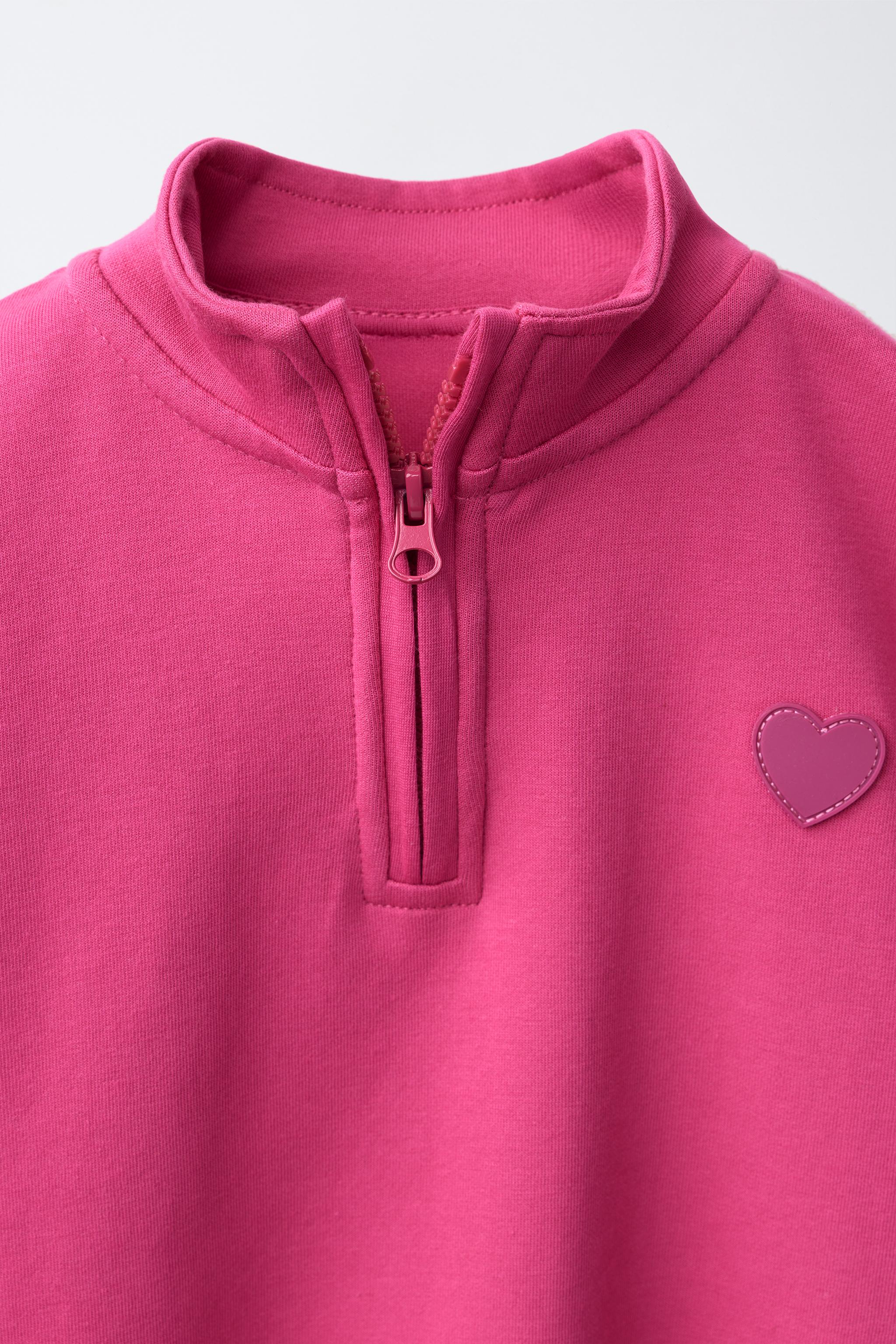 Детские худи Zara RUBBERIZED HEART INTERLOCK SWEATSHIRT — фото 3