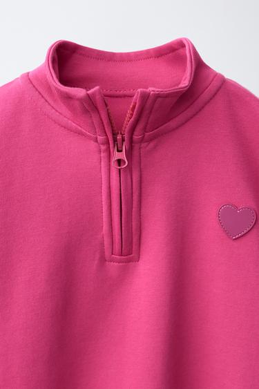 SWEAT INTERLOCK CŒUR EFFET GOMME - Fuchsia foncé de Zara - Image 2