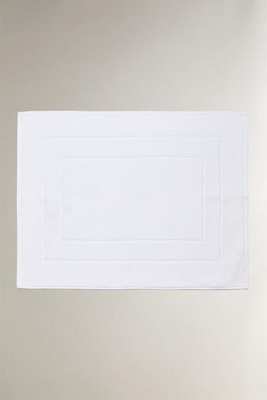 Zara NON-SLIP COTTON BATH MAT - White