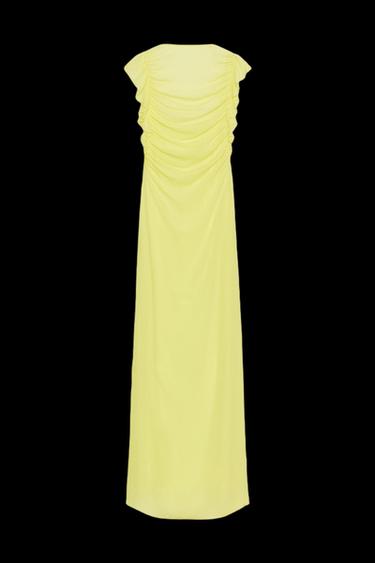 ROBE LONGUE EN GEORGETTE - Jaune citron de Zara - Image 0