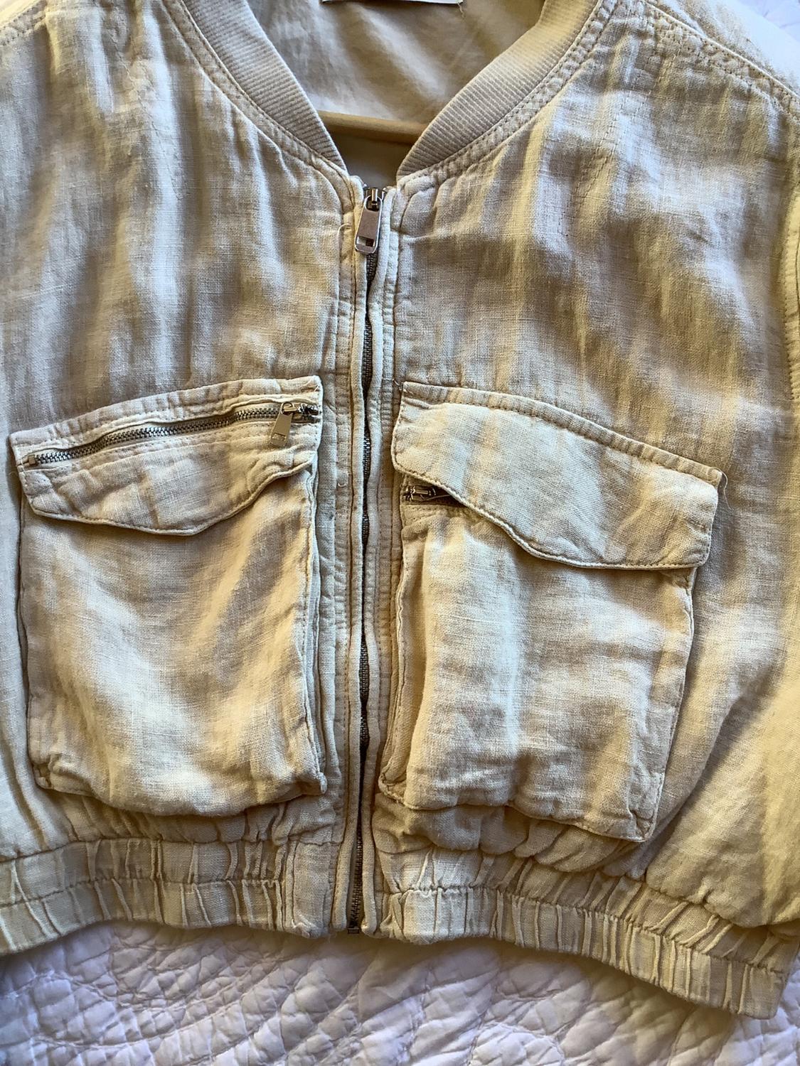 LINEN BOMBER JACKET WITH POCKETS - Image 3