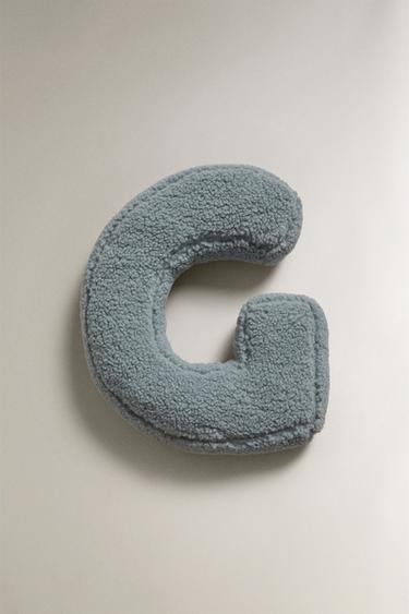 LETTER G CHILDREN’S CUSHION - Blue by Zara - Image 0