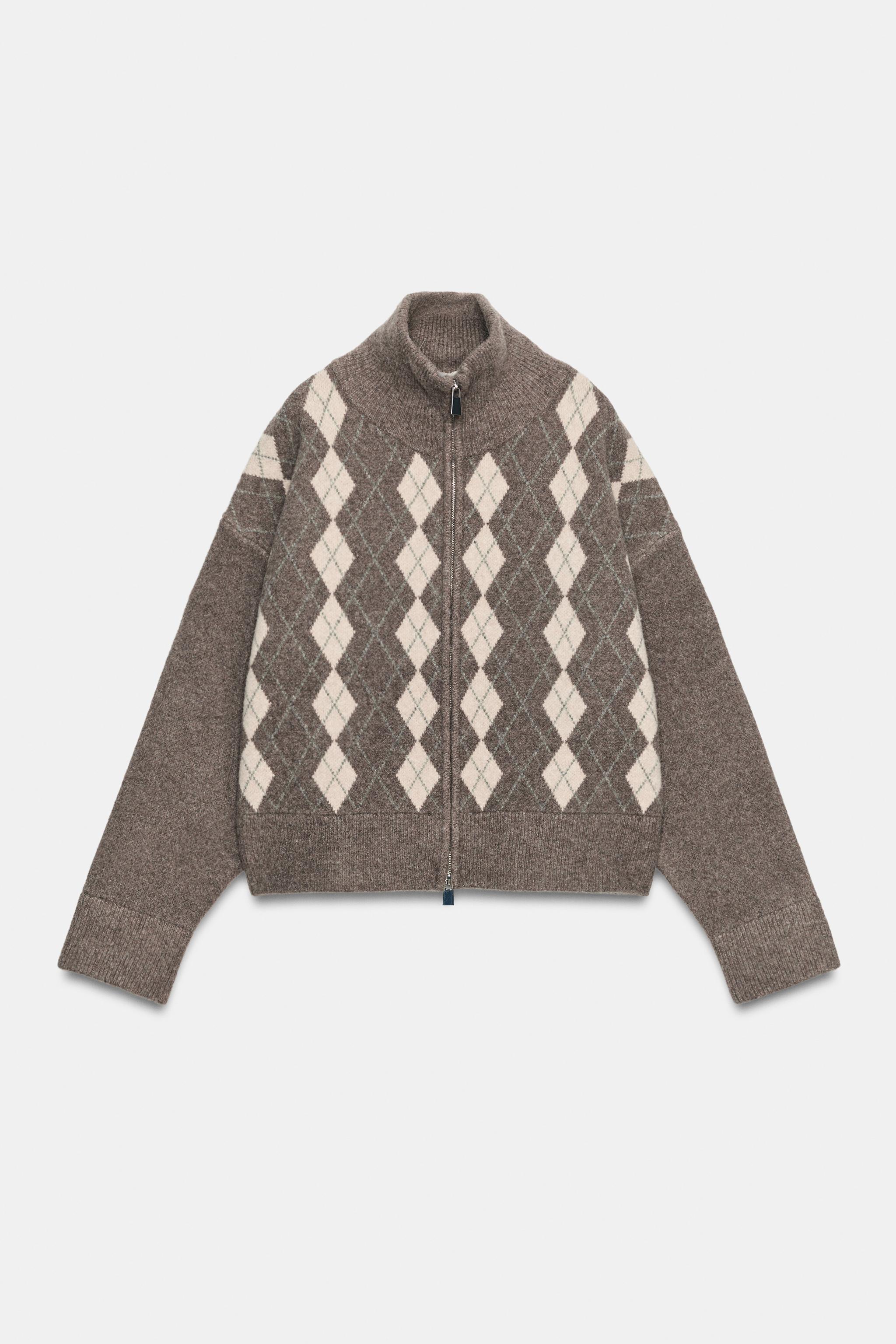 GILET EN MAILLE À LOSANGES