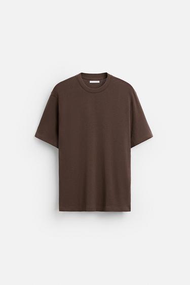 T-SHIRT BASIQUE EN MAILLE - Marron de Zara - Image 5