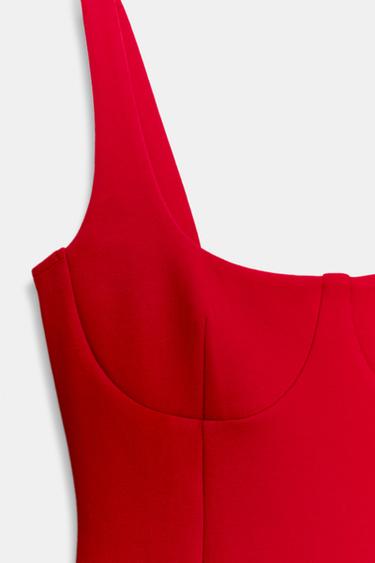 ROBE COURTE INTERLOCK - Rouge de Zara - Image 6