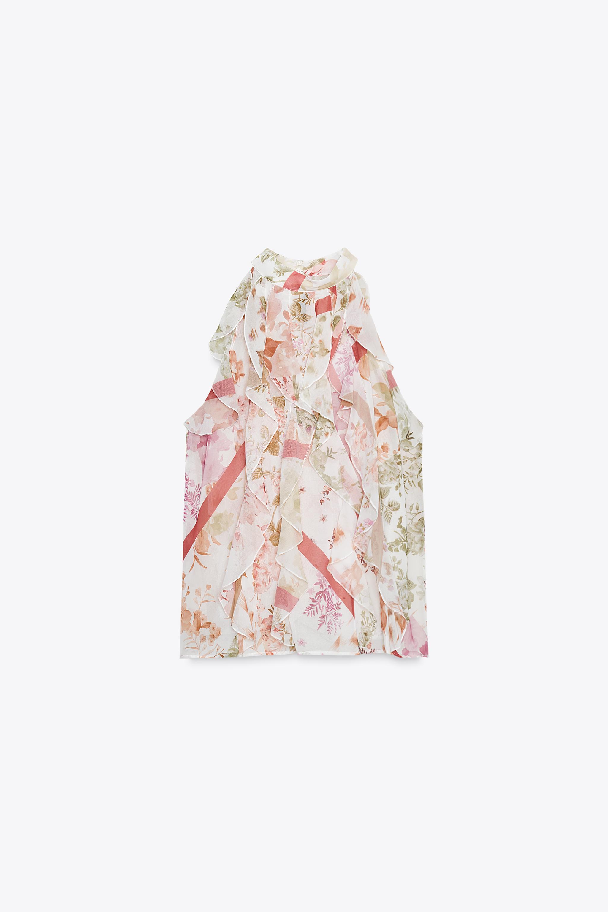 TOP À VOLANTS IMPRIMÉ FLORAL