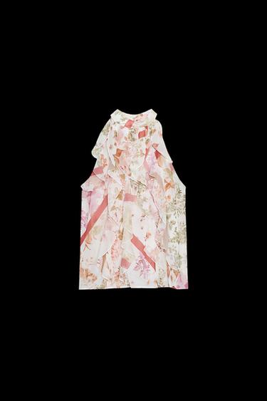 OBERTEIL MIT BLUMENPRINT UND VOLANTS - Bunt von Zara - Bild 0